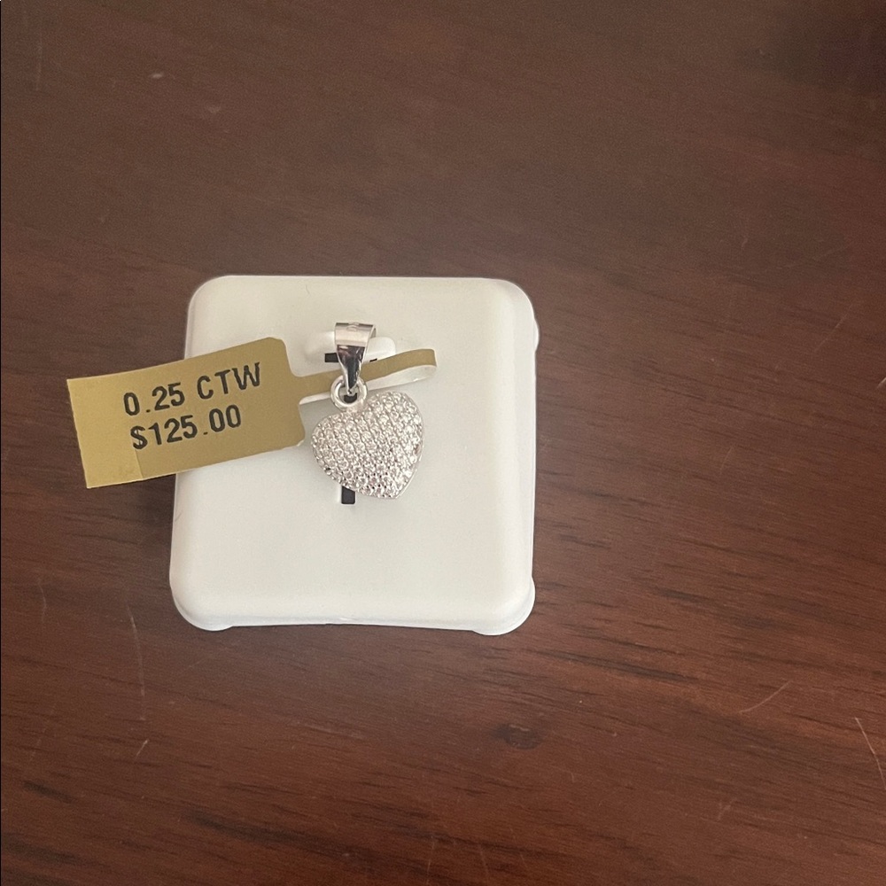 O.25 CTW 925 silver Moissanite heart charm